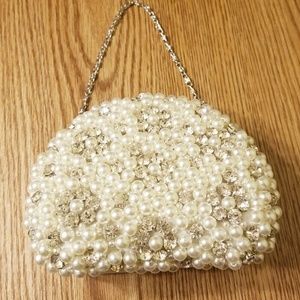 Pearl and Diamond Clutch HandBag